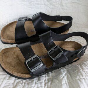 Birkenstock Milano 40 soft footbed Black Leather regular wide